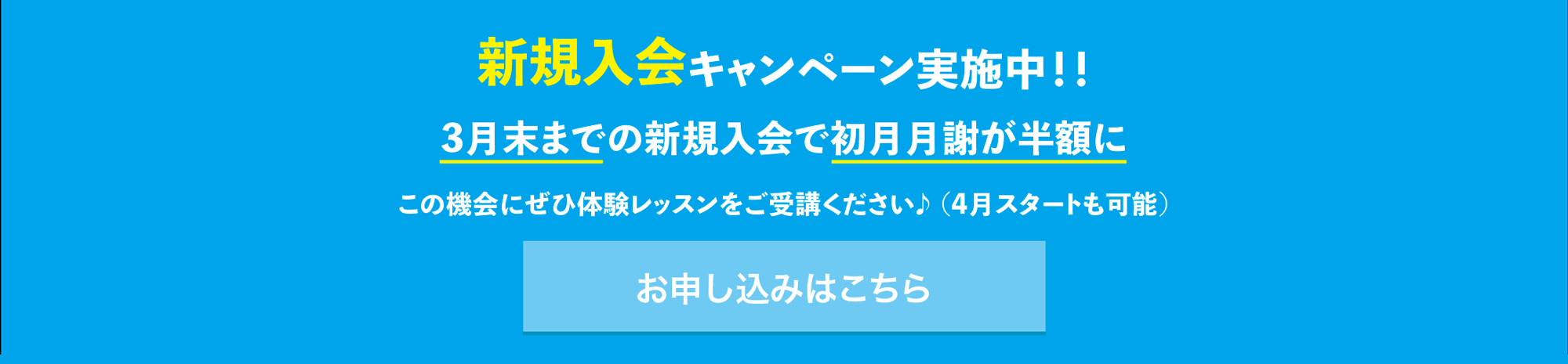 新規入会キャンペーン実施中‼︎